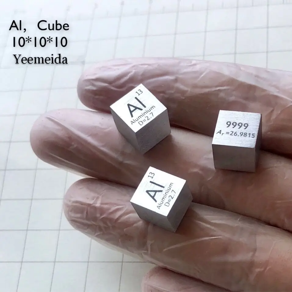 

Aluminium AI Periodic Table Cube 99.99% Pure Length 10mm Weight 2.7g