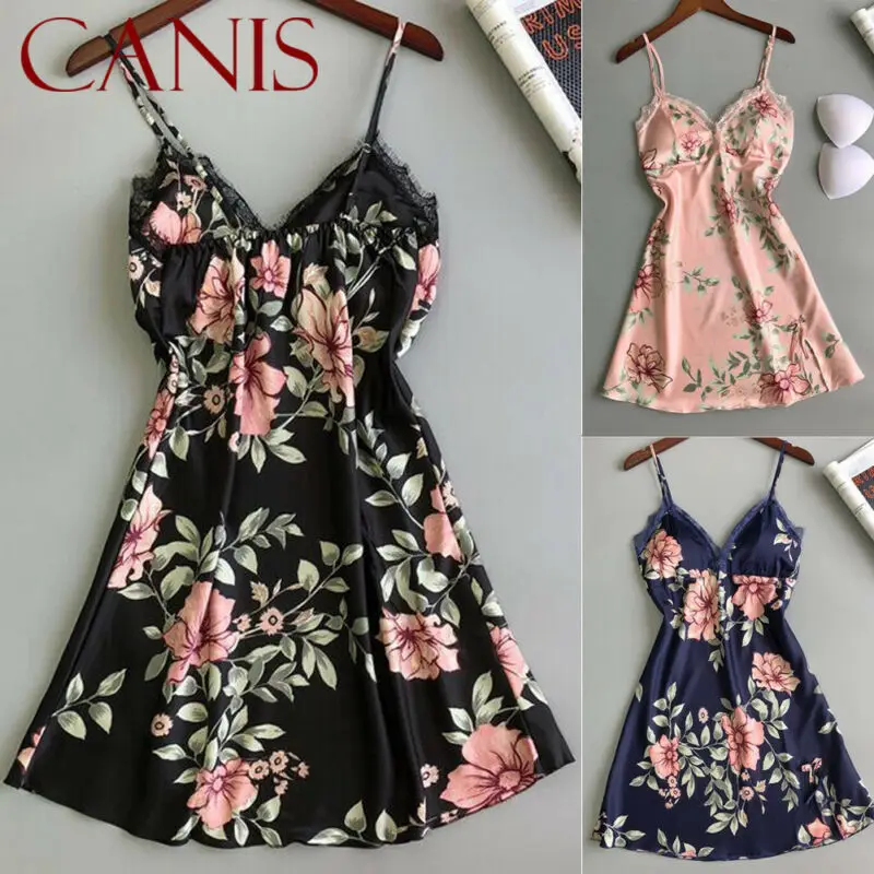 Пикантная Женская атласная шелковая кружевная юбка с цветочным принтом нижнее