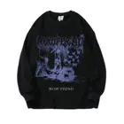 Пуловер Y2k, с графическим принтом, с длинным рукавом, в готическом стиле, весна-осень, топы, черная школьница в стиле Харадзюку