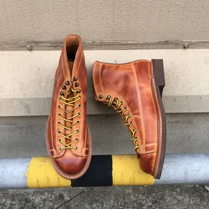 Мужские ботинки yomт., винтажные ботильоны из коровьей кожи, Рабочая обувь в байкерском стиле