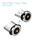 Магнитный зарядный кабель, штекер Micro USB Type-C 8-контактный адаптер с подсветкой, USB-штекер (только магнитный штекер) для магнитного штекера с круглой головкой