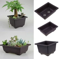 1pc flower pot imitation purple clay plastic square plant succulent bowl bonsai nursery basin for home decor garden supplies