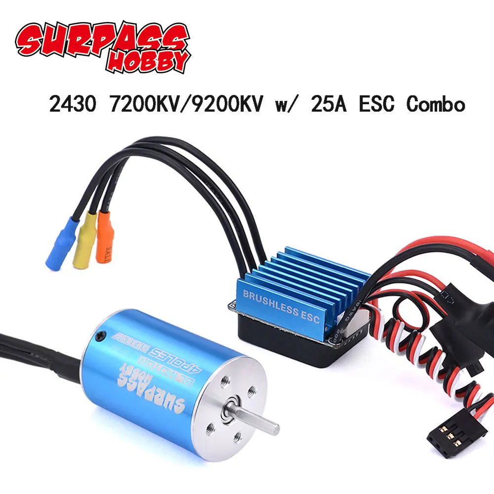Двигатель 2430 7200KV и бесщеточный ESC 25А для 1/18 1/16 HSP Redcat Traxxas HPI Tamiya RC On road Off Road Truck
