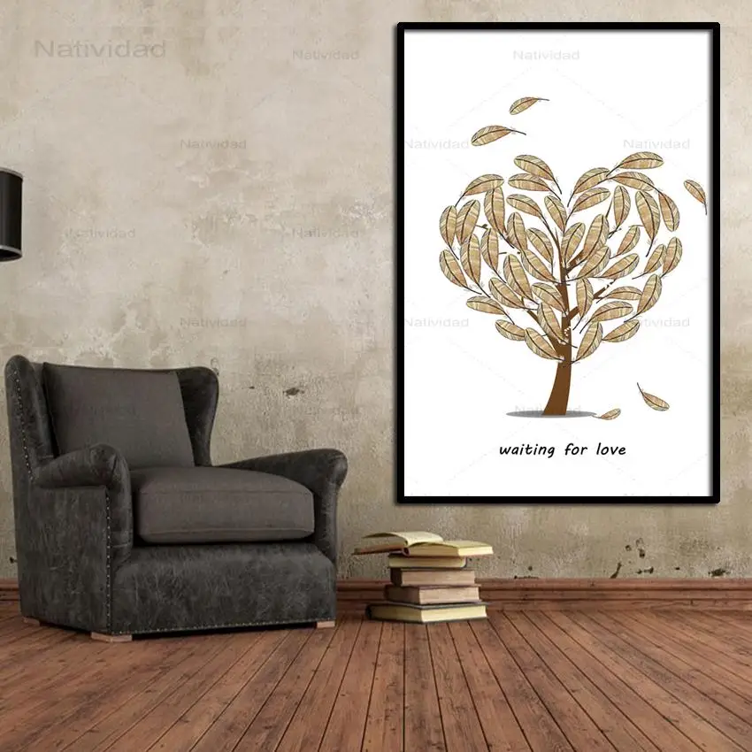 Настенные плакаты в скандинавском стиле рисование на холсте с птицами и перьями