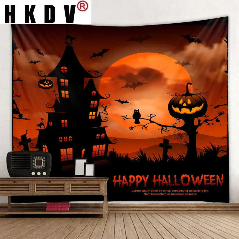 HKDV Хэллоуин гобелен настенные коврики стене висит ткань настенная декоративное
