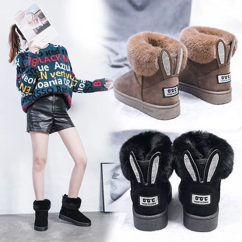 Роскошные 2019 Новые женские ботинки теплые ботильоны на меху Женские зимние из