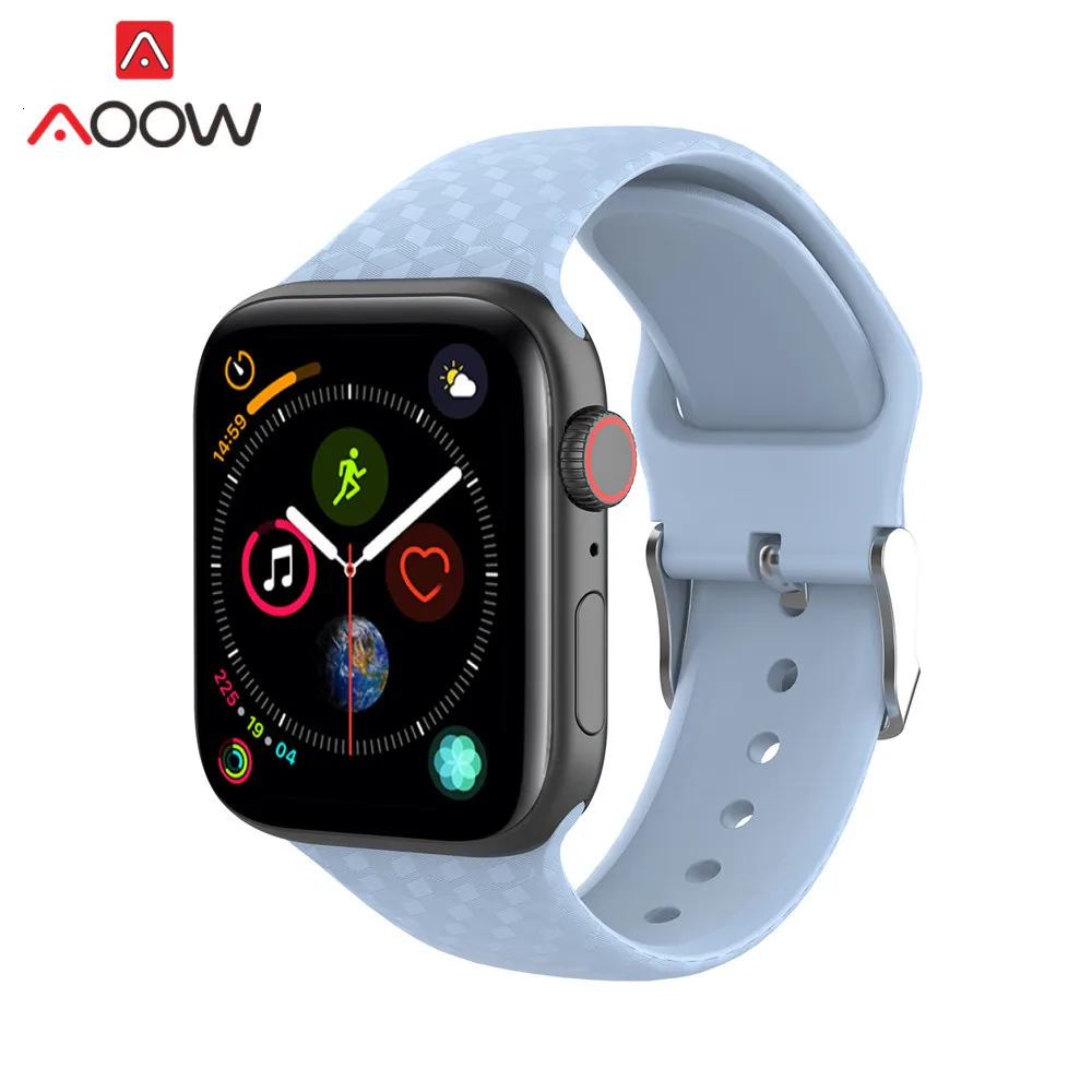 Мягкий силиконовый ремешок для часов Apple Watch 40 мм 44 мм 38 мм 42 мм Мужской Женский резиновый спортивный браслет ремешок для iWatch 1 2 3 4