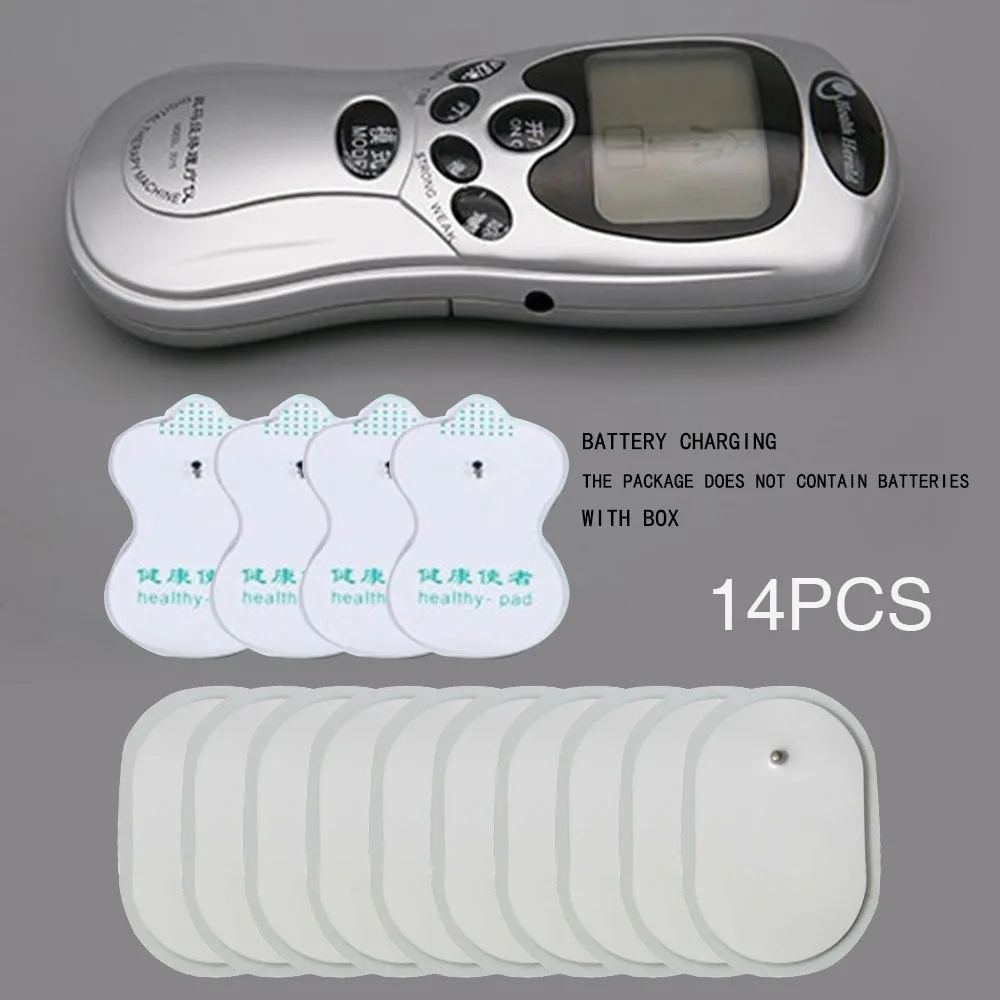 no plug 14pcs patch2 Меридиановая терапия, импульсный массажер, миостимулятор мышц, электронная машина для похудения, низкочастотный ФИЗИОТЕРАПЕВТИЧЕСКИЙ стимулятор - Цвет: no plug 14pcs patch2