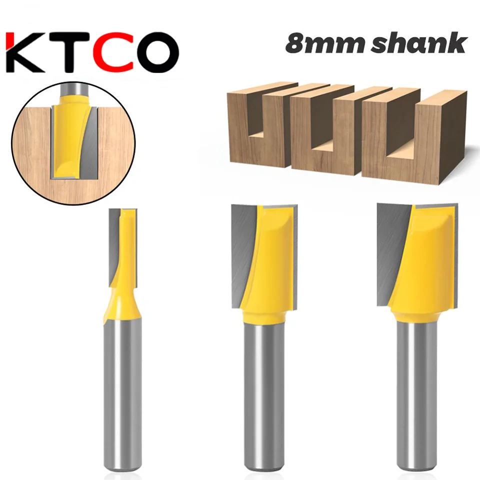 

KTCO 8mm Cleaning Bottom Engraving Bit Solid Carbide Router Bit Woodworking Tools Cnc Milling Cutter Endmill