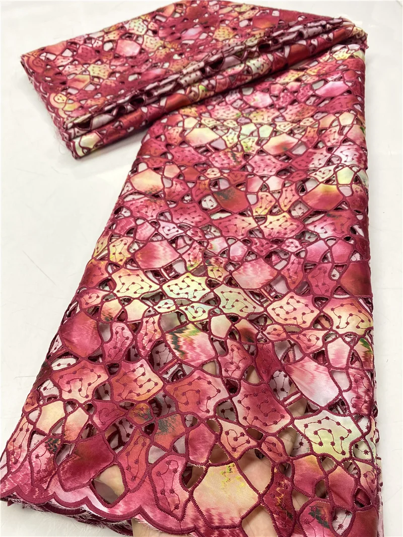 

French Nigerian Lace Fabrics Floating Flower African Lace Fabric 2021 High Quality Lace For Party Dress Sewing YA3827B-1