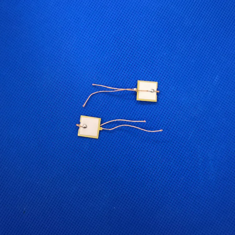 Пьезоэлектрическая керамическая пластина с проводом 13*13*0.2 мм - Ультразвуковой датчик собирания энергии/электричества на листе PZT5 с давлением.