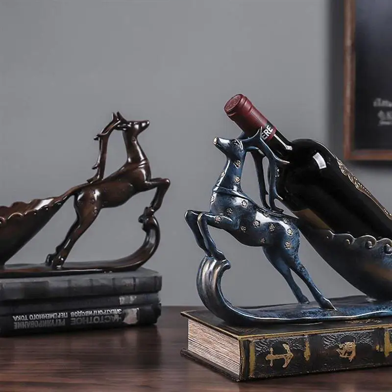 Смола Sika олень винный шкаф Deliacte красное вино рамка держатель вина Дисплей Стенд