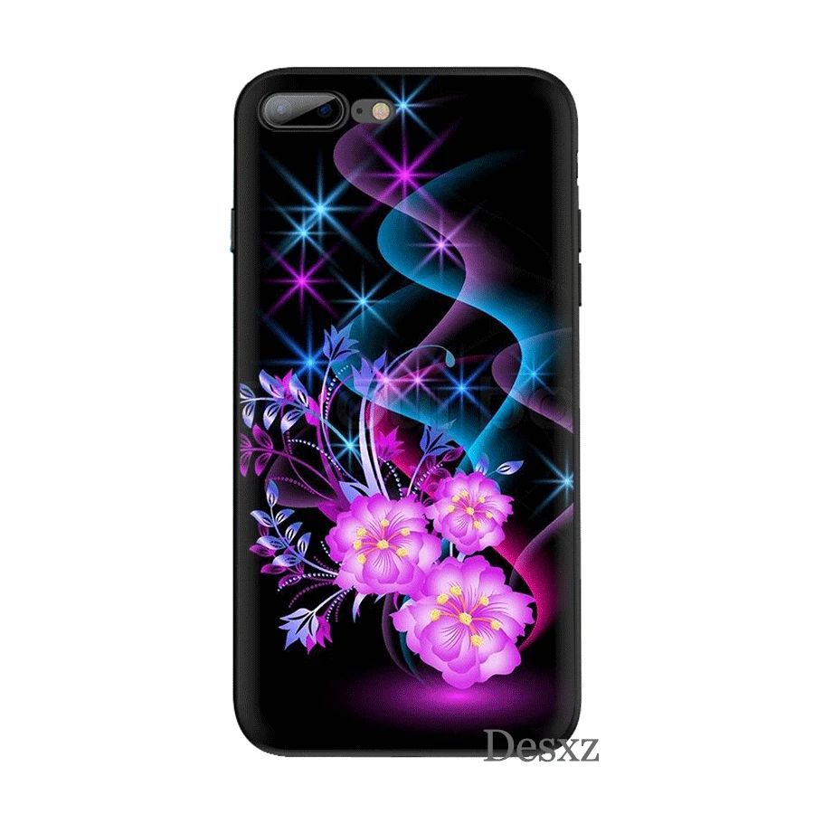 Desxz Tpu Mobile Phone Case For iPhone 6 6s 7 8 Plus X XS Max 5 5S SE Cover Neon Flower Shell |