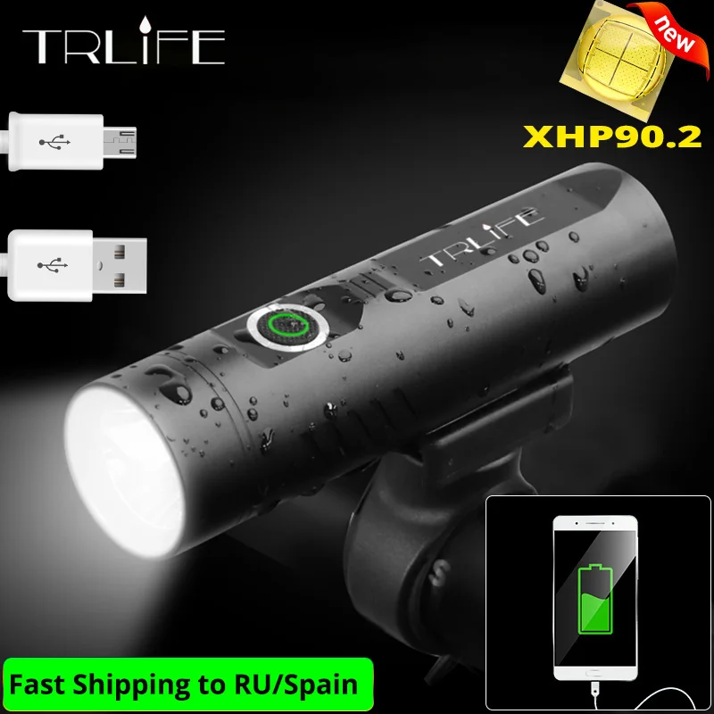 

TRLIFE XHP90 Bike Light USB Rechargeable LED 5200mAh MTB Front Lamp 3T6/3L2 Headlight Ultralight LED Flashlight Bicycle Light