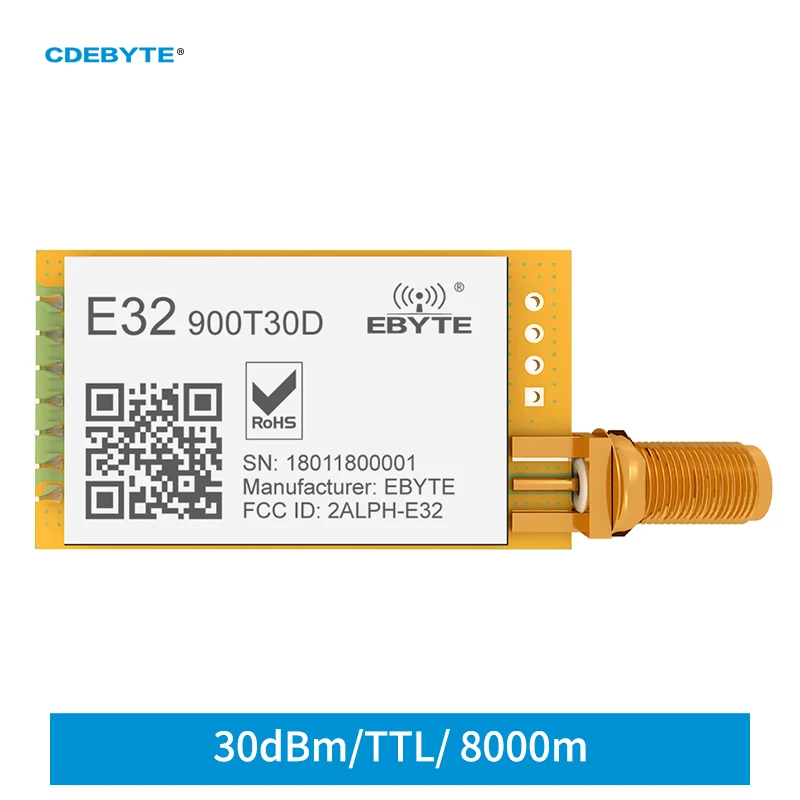 

SX1276 LoRa Wireless Module E32-900T30D 868/915MHz Support Air-Wake up DIP 100mW Long Range Wireless Module Date Transceiver