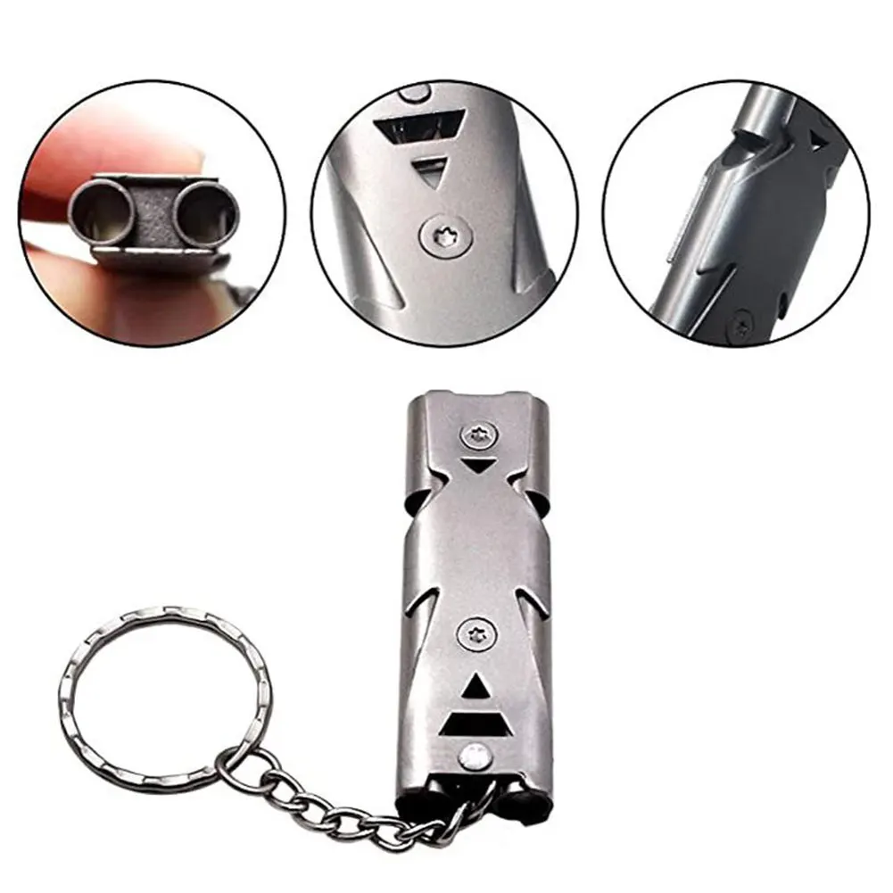 

2pcs Sports Match Double Tubes Signal Whistle Outdoor Camping Hiking Survival Loud Whistle Emergency Multifunction Equipment