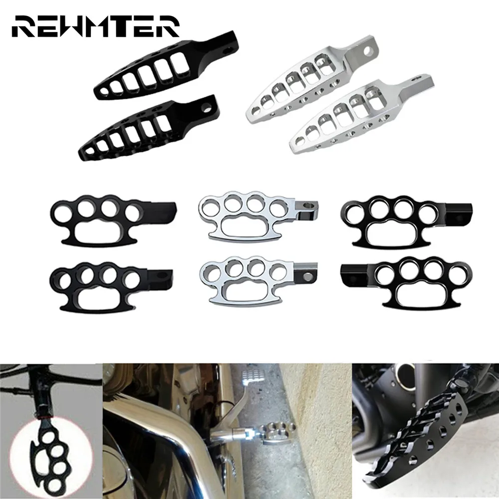 Мотоциклетные черные/хромированные подножники с контролем суставов 45 градусов