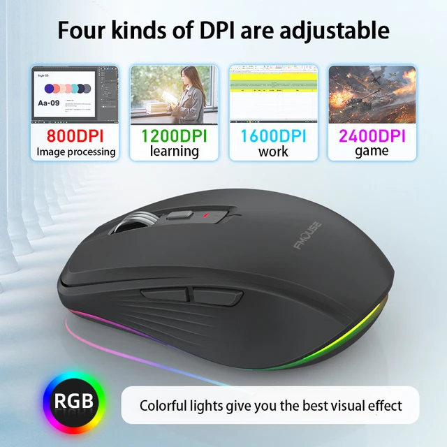 Bluetooth Wireless Mouse USB Computer Mouse Silent Ergonomic Mouse 2400 DPI Optical Mause Gamer Noiseless Mouse For PC Laptop 4