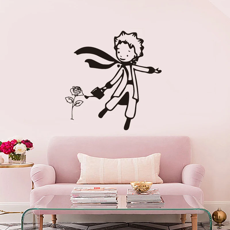 Мультяшный персонаж Маленький принц Вода Цветы наклейки на стену для детей