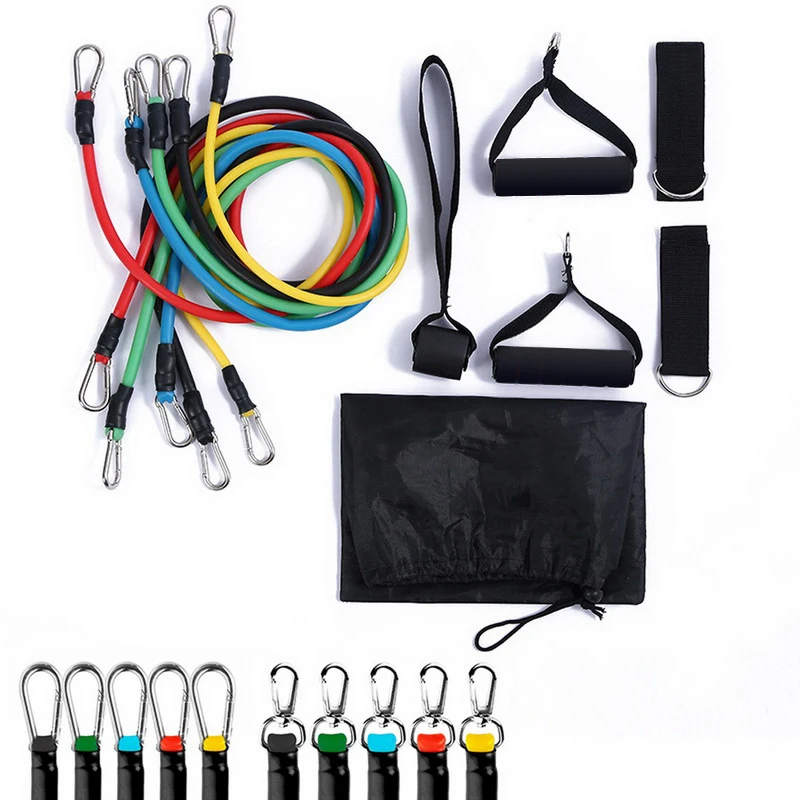 11 шт./компл. латексные эластичные ленты тренировочные упражнения трубки для йоги