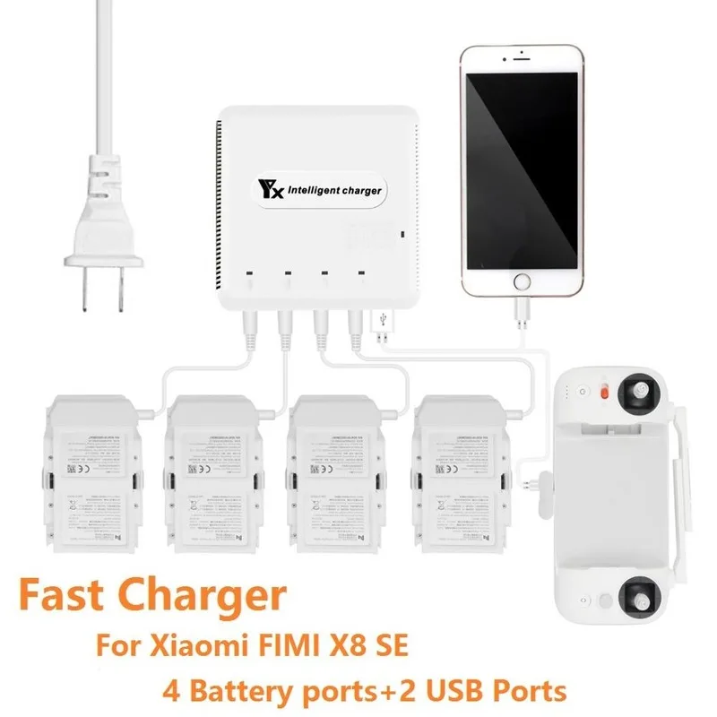 6в1 мульти зарядное устройство для Xiaomi Fimi X8 SE Дрон аккумулятор зарядный