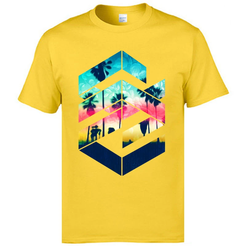 Футболка мужская с геометрическим принтом хлопковая тенниска изображением