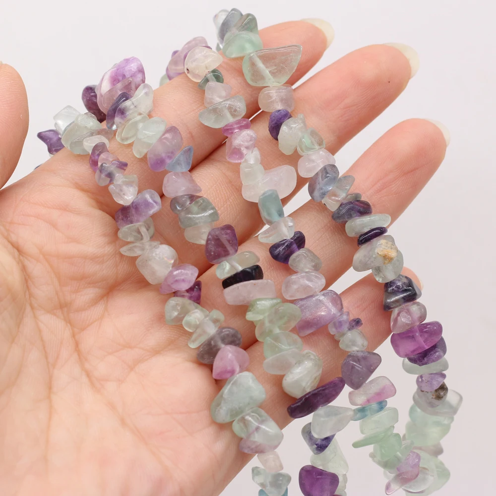 

2021 Hot Sale High Quality Natural Semi-precious Stones Beads Fluorite Gravel Bead Making Necklace Bracelet Jewelry DIY Bracelet