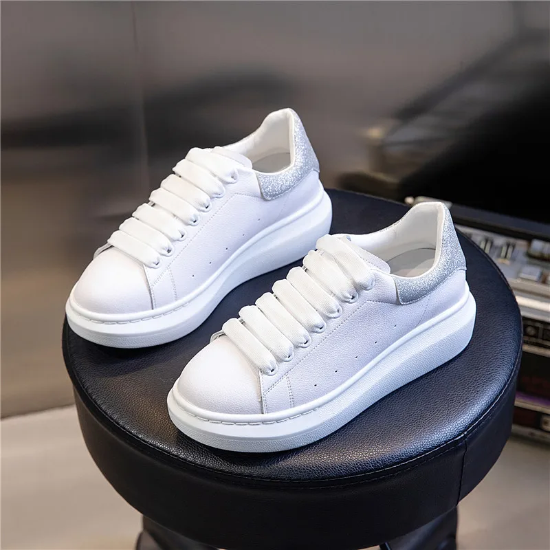 

Autumn 2020 new sports shoes all-match casual breathable white shoes women flat leather women shoes round toe shoes