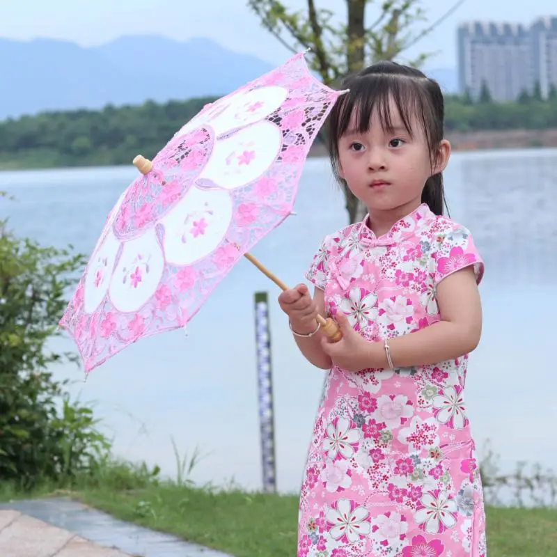 Small Decorative Umbrellas With Wood Handle Shooting Parasol Party Costume Accessories Cosplay Props For Children | Дом и сад