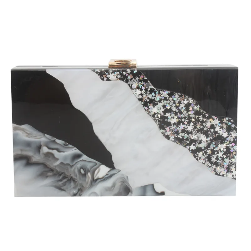 

Модная женская вечерняя сумка, Милая Черная акриловая сумка на цепочке, роскошные квадратные вечерние свадебные сумки, повседневный винтаж...