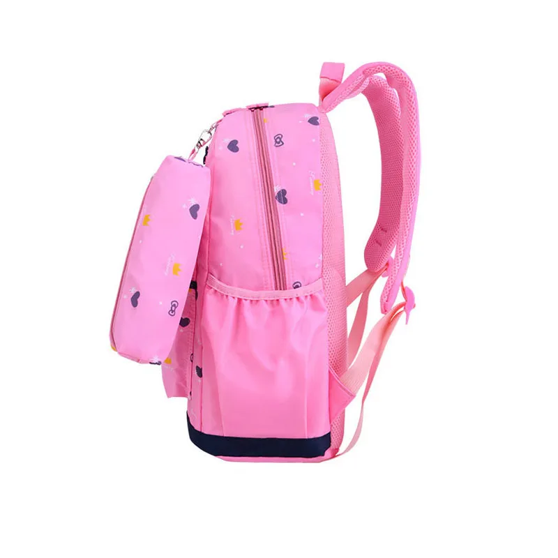 3 Pcs/set Cute Bow School Backpack For Girls Printing Bags Kids Student Mochila | Багаж и сумки