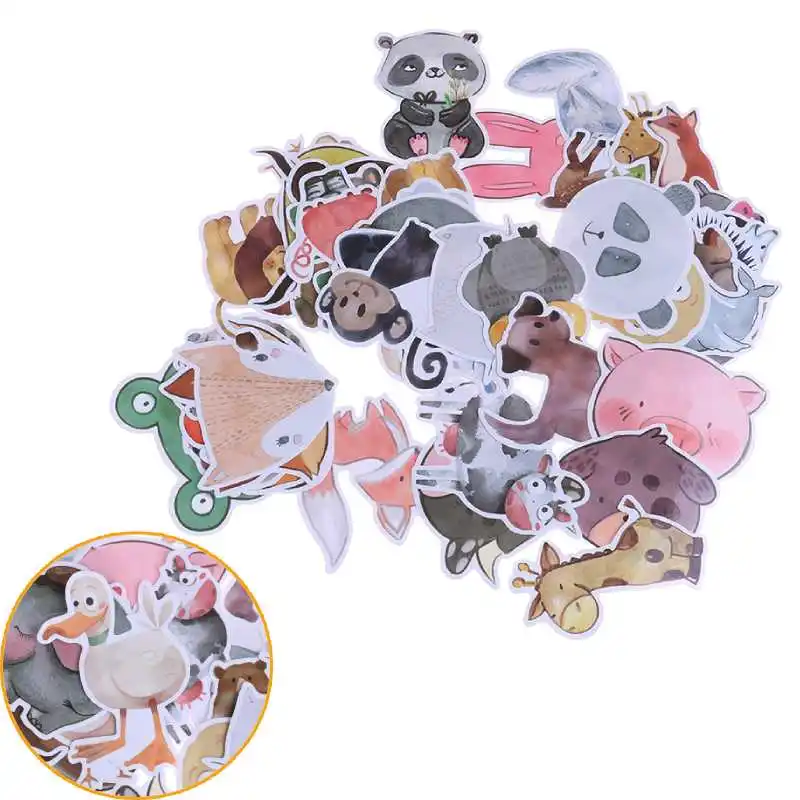 50 шт./пакет водонепроницаемые Супер милые животные из мультфильмов лиса