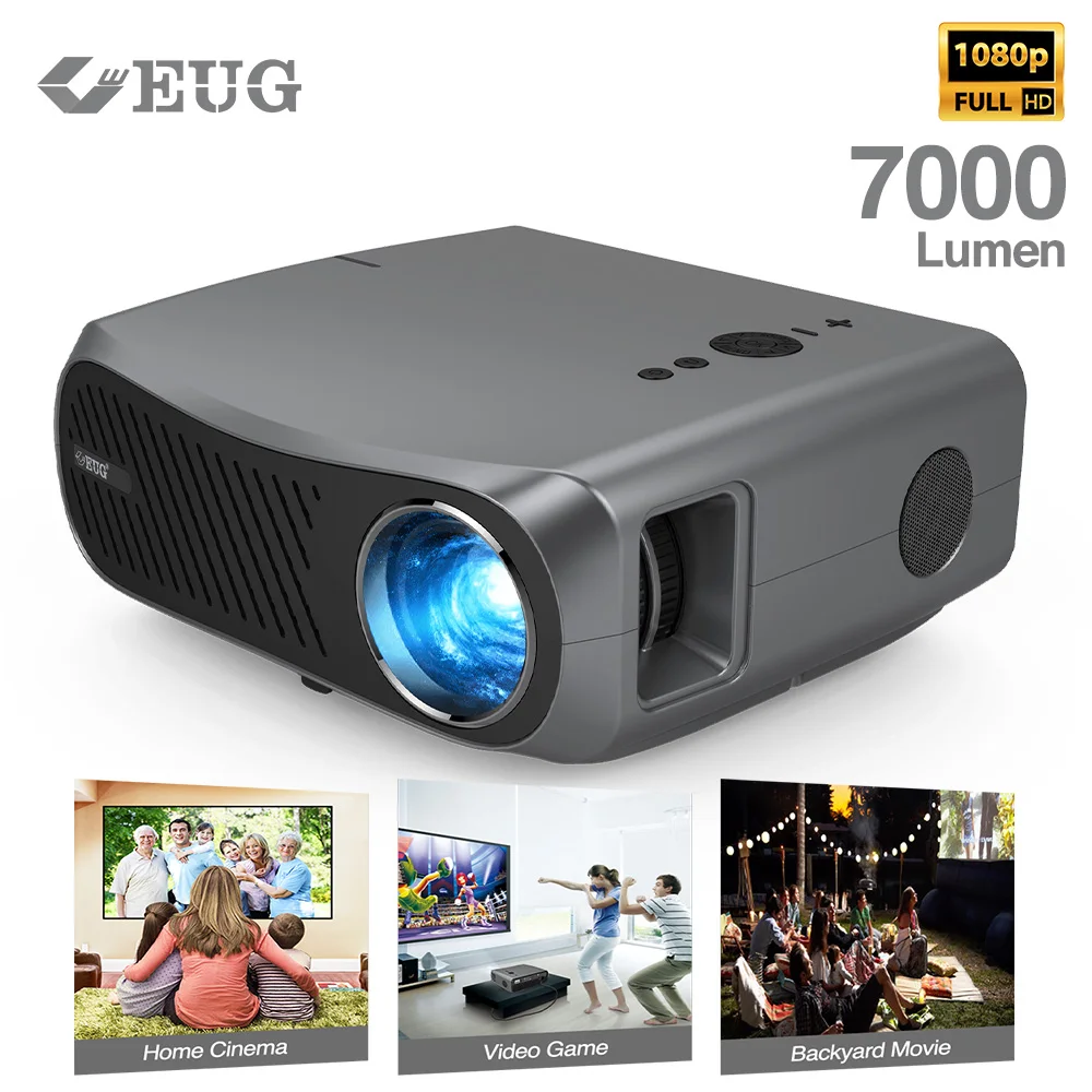Домашний проектор 7200 люменов беспроводной Airplay Beamer Видео Led 900DAB Бесплатная
