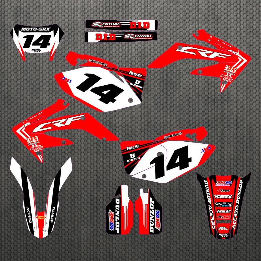 6 видов стилей 3 м Графика наклейки Наборы для HONDA CRF250X 2008 2009 2010 2011 2012 2013 2014 2015 2016 2017