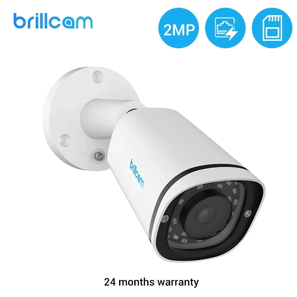 Brillcam Открытый IP Камера 2MP IP67 Водонепроницаемый 2 8 мм пуля Ip POE обнаружения
