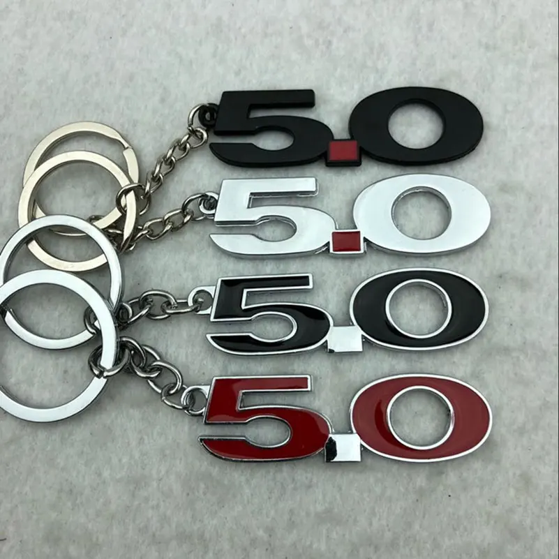 

Metal Keychain 5.0 Badge Pendant Emblem Logo For Ford Mustang Mach1 Fastback Ecoboost Key Decorative Supplies Car Accessories