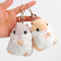 cute plush toy hamster pendant plush stuffed doll key chain clasp key ring women handbag backpack car decor trinket dropshipping