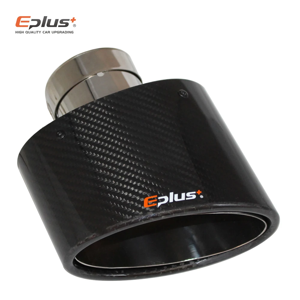 EPLUS глянцевое углеродное волокно автомобильный наконечник на глушетель