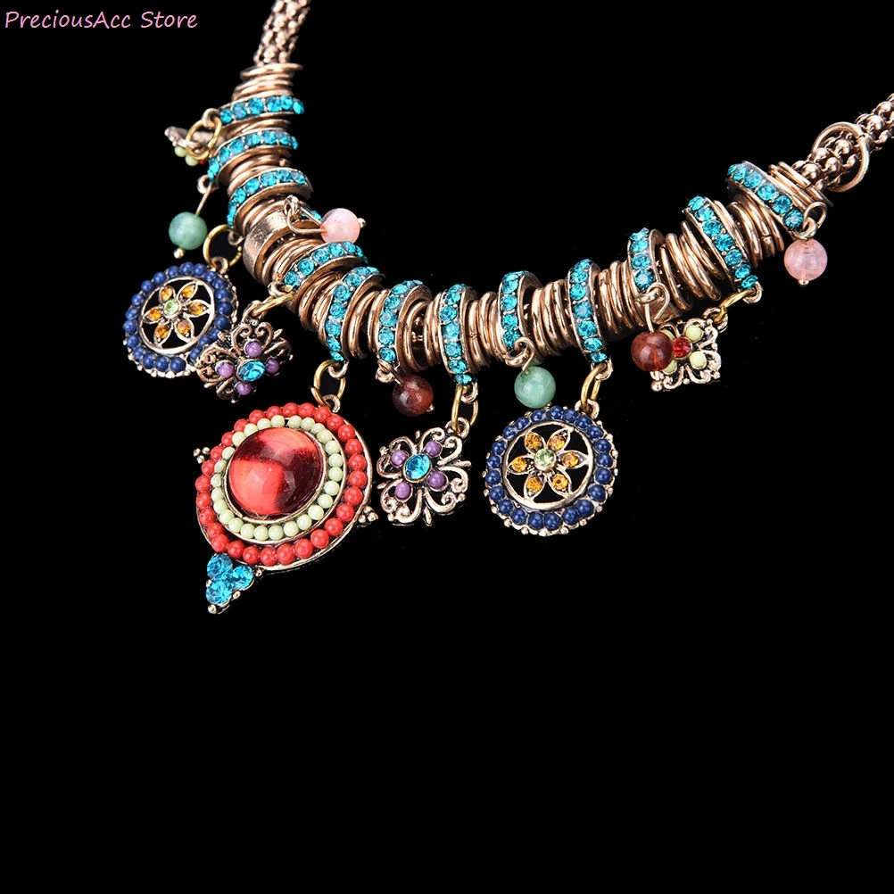 Bohemian Maxi Choker Statement Necklace Women Vintage Collar Collier Colorful Boho Crystal Turkey Jewelry | Украшения и