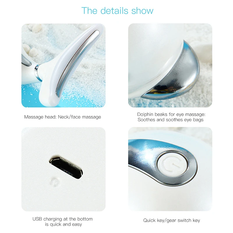 Электрический массажер 4 в 1 с функцией фотона вибрацией и подогревом