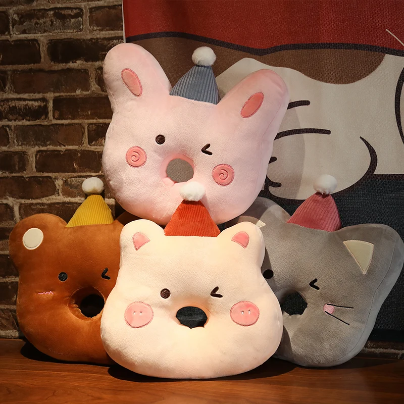 

35-35 cm animal cap nap pillow plush products office lunch break essential artifact bed reading and head use room decoration