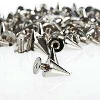 hot sales new arrival 100 pcs 9 5mm punk silver cone spikes screwback studs diy craft cool rivets wholesale dropshipping