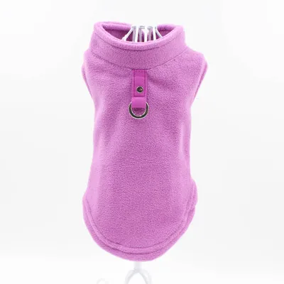 Флисовый жилет для собак Winyer Puppy, жгут, куртка, бульдог, Йоркский мопс, дракон, Бигль, пудель, 7 цветов, одежда для маленьких собак, зимняя куртка для собак - Цвет: Фиолетовый