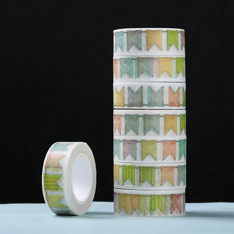 

cute funny colorful flag paper tape 1.5cm*10m sticker tape J7X4