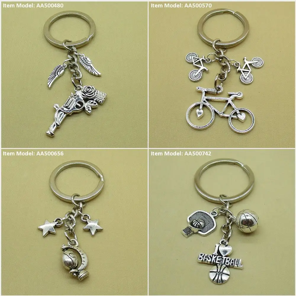 Брелок для ключей пистолет крыло ангел любовь велосипед глобус звезда