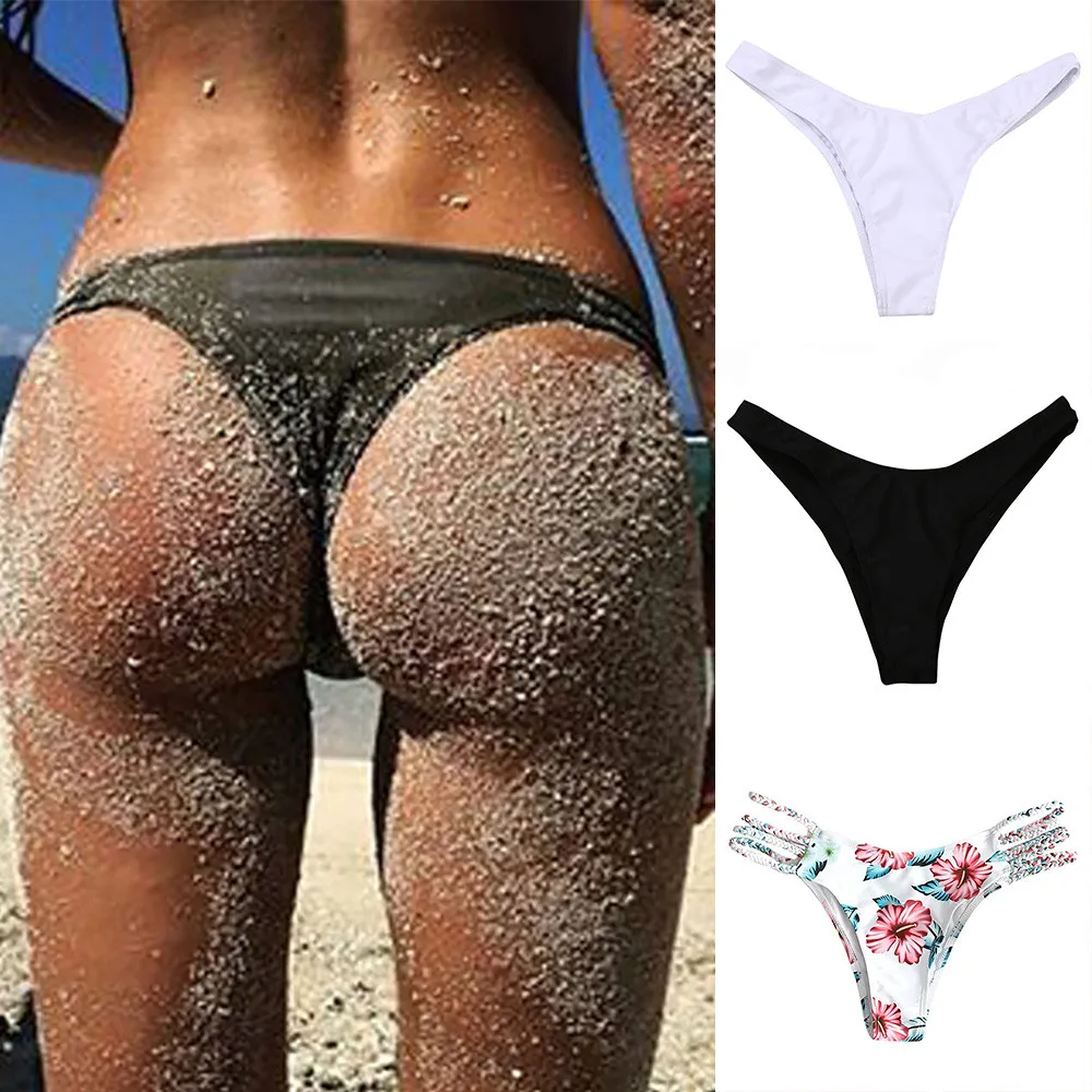 3 шт. женские сексуальные бикини треугольные плавки с принтом купальник одежда