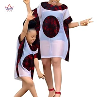 new fashion chiffon family matching clothes mother and girl family clothing sets short sleeve african clothing 6xl wyq528