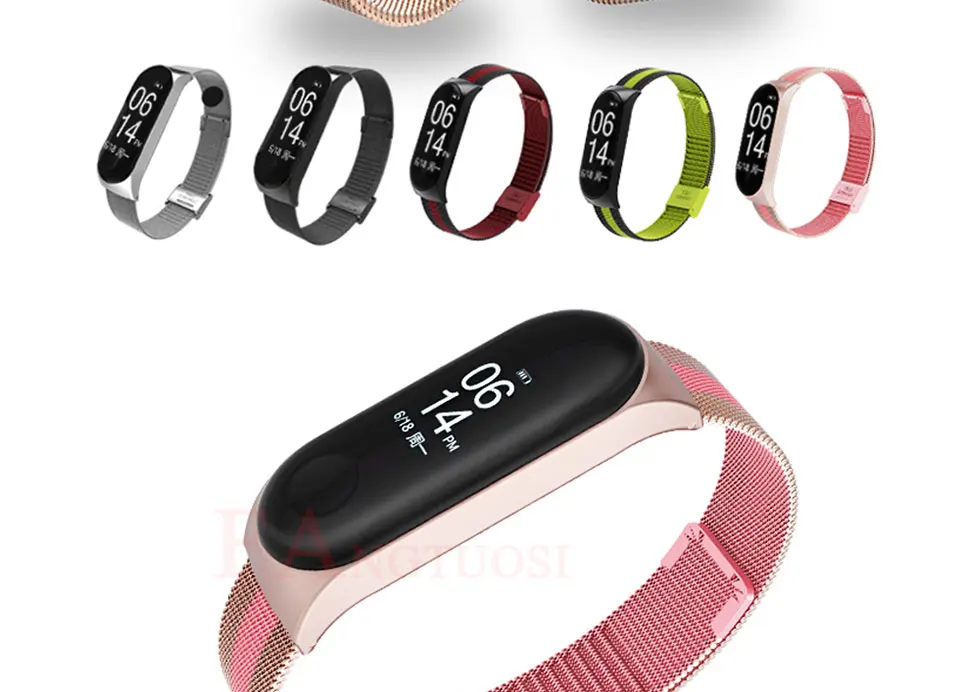 FANGTUOSI mi band 3 4 металлический ремешок для Xiaomi mi Band 3 4 смарт-браслет ремешок из нержавеющей стали mi Band 4 3 ремешок на запястье