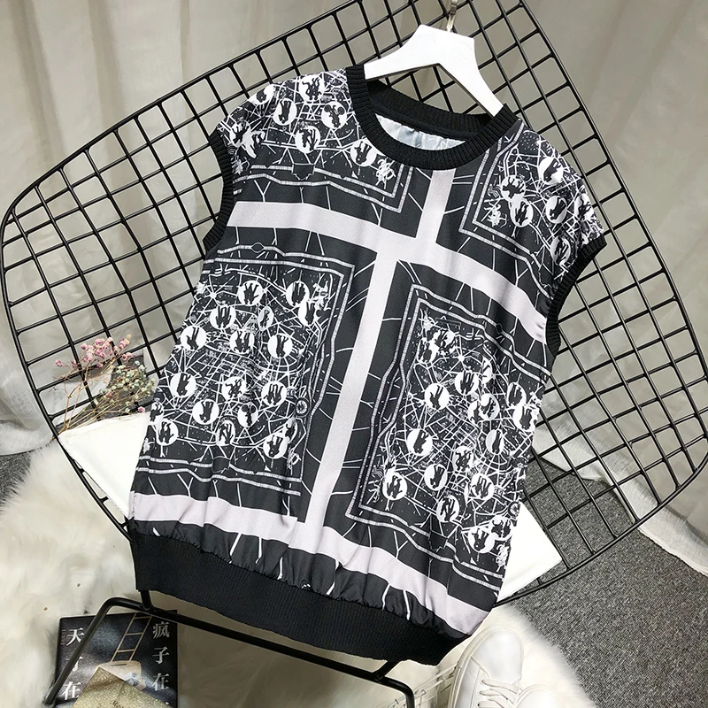 Блузка женская летняя с коротким рукавом и принтом | Женская одежда