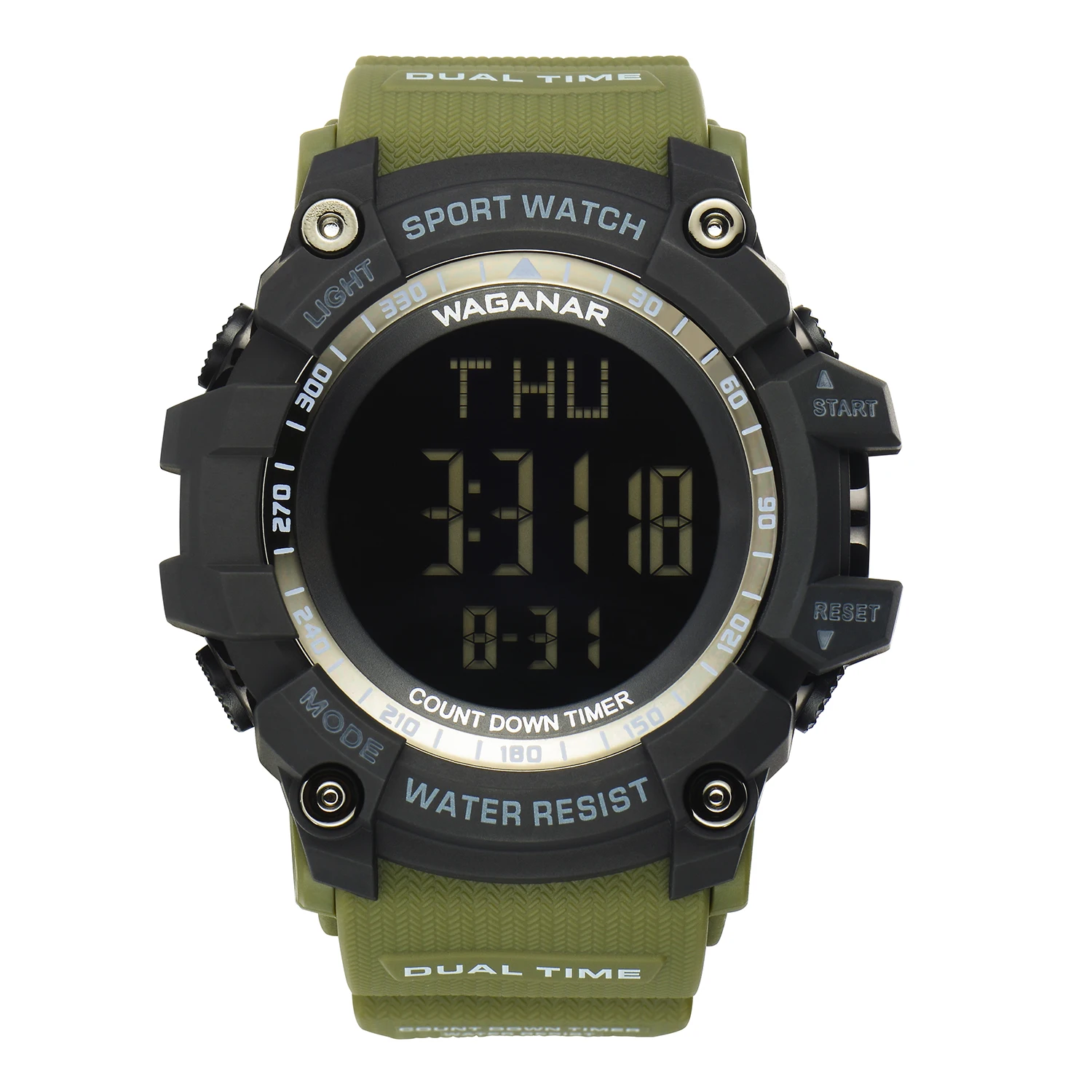 

Drop Shipping Digital Plastic Watch 5ATM Waterproof Silicon Strap Men's Sports Wristwatch